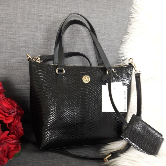 Anne Klein Handbags - NWT ANNE KLEIN SNAKE SATCHEL HANDBAG & CARDHOLDER